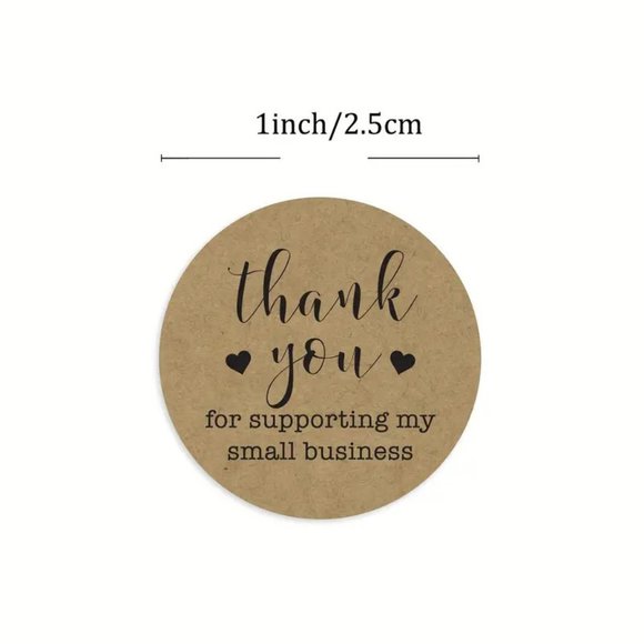 NEW 500pcs/roll Thank You For Supporting My Small Business Stickers - Dark Brown - Picture 2 of 4